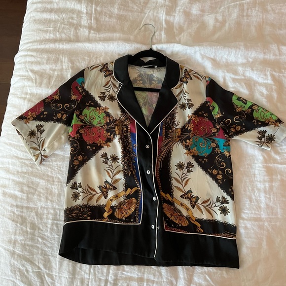 Sandro butterfly satin button down shirt - Picture 4 of 5